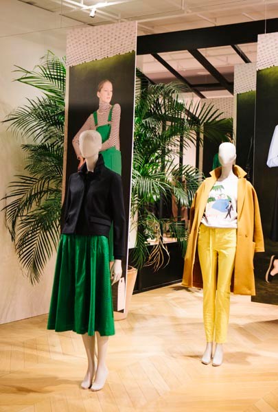 Fashion collection display at Galeries Lafayette Paris