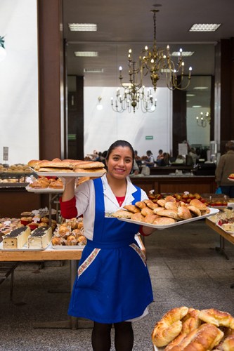 Pastelería Ideal bakery in Mexico City showing colorful pastries and traditional Mexican sweets