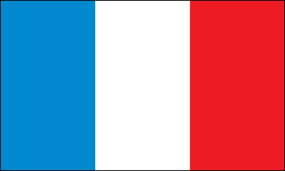 French flag with blue, white, and red vertical stripes.