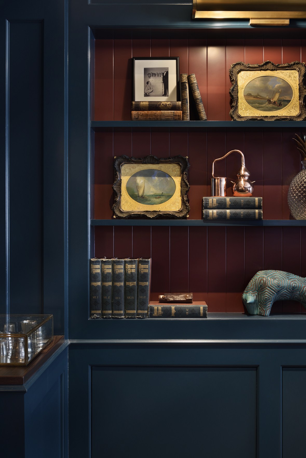 Interior of EC Proof spirits shop in Singapore with apartment-style salon design