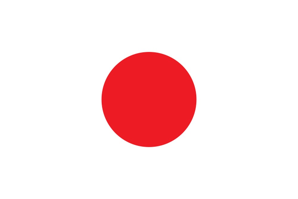 Japanese flag red circle on white background