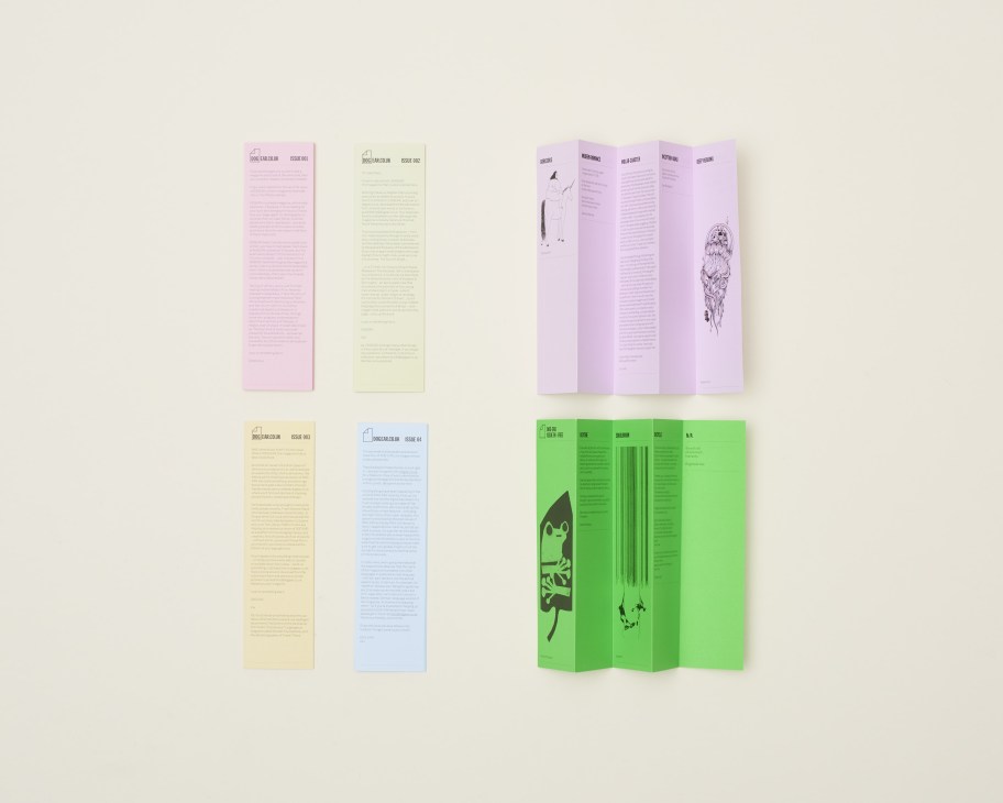 Dog Ear Magazine bookmark-magazines in concertina format showing original poetry and illustration