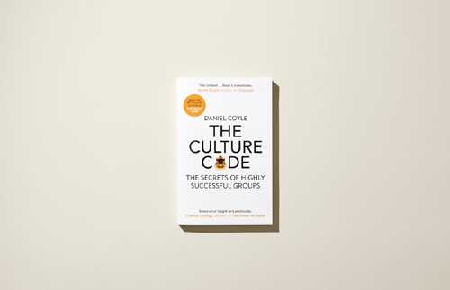 The Culture Code by Daniel Coyle book cover against a neutral background.