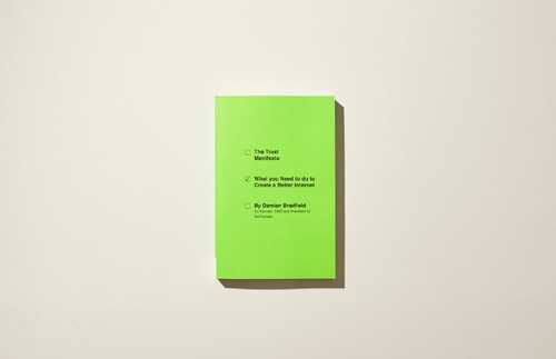 Bright lime green book cover of The Trust Manifesto by Damian Bradfield