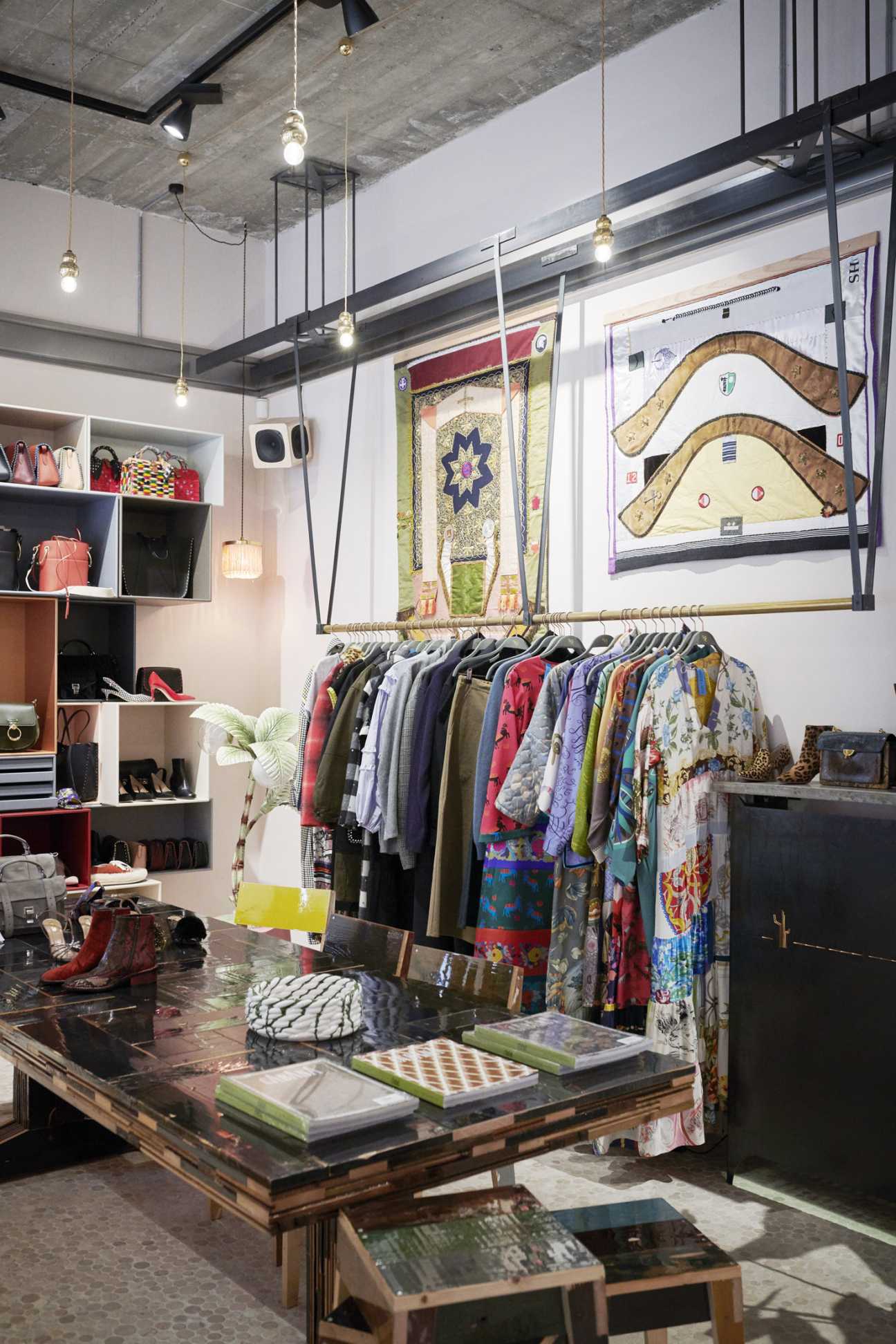 Holly Golightly womenswear boutique showcasing high-end fashion and vintage accessories