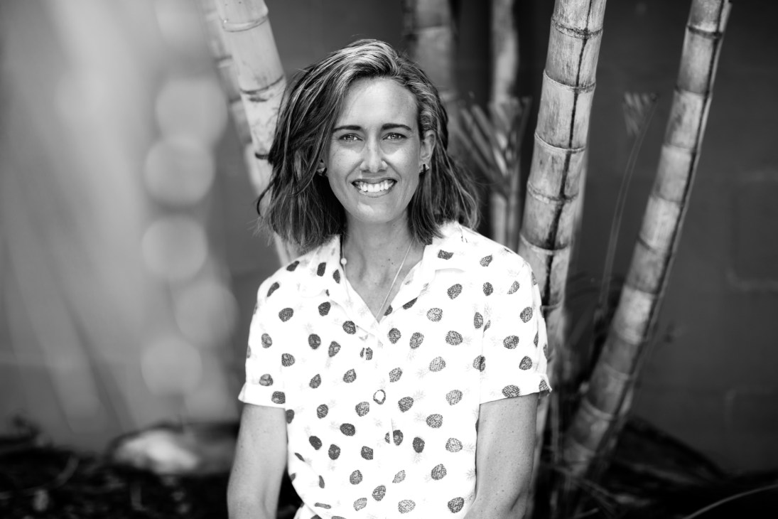 Naomi Joy Edwards, coastal advocate and Landcare Australia champion, smiling at the camera wearing a polka dot shirt.