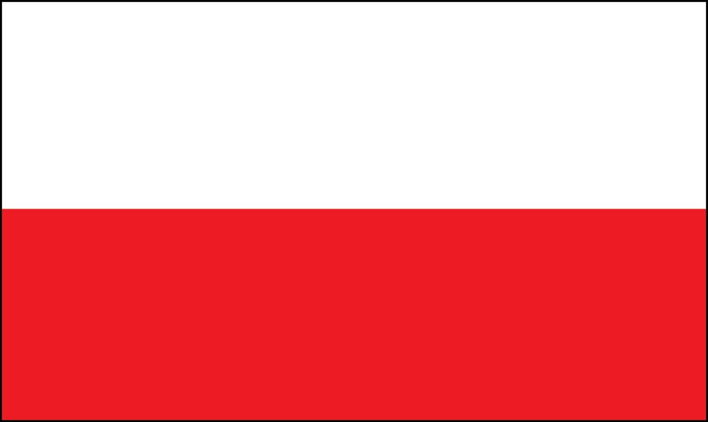 Polish flag with white and red horizontal stripes