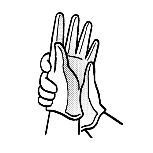 Illustration of Giro D'Wool cycling gloves with merino wool uppers and touchscreen-compatible fingertips.