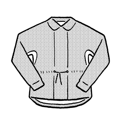 Illustration of Ben Crane's Paneled City Cycle jacket with triple-bonded seams and waterproof design.