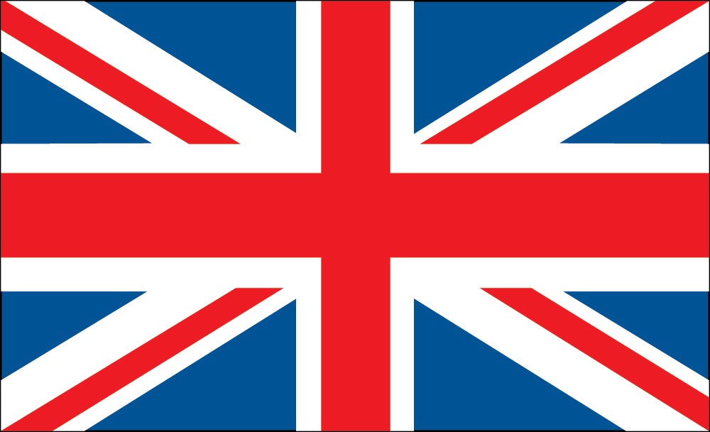 Union Jack flag with red, white and blue colors.