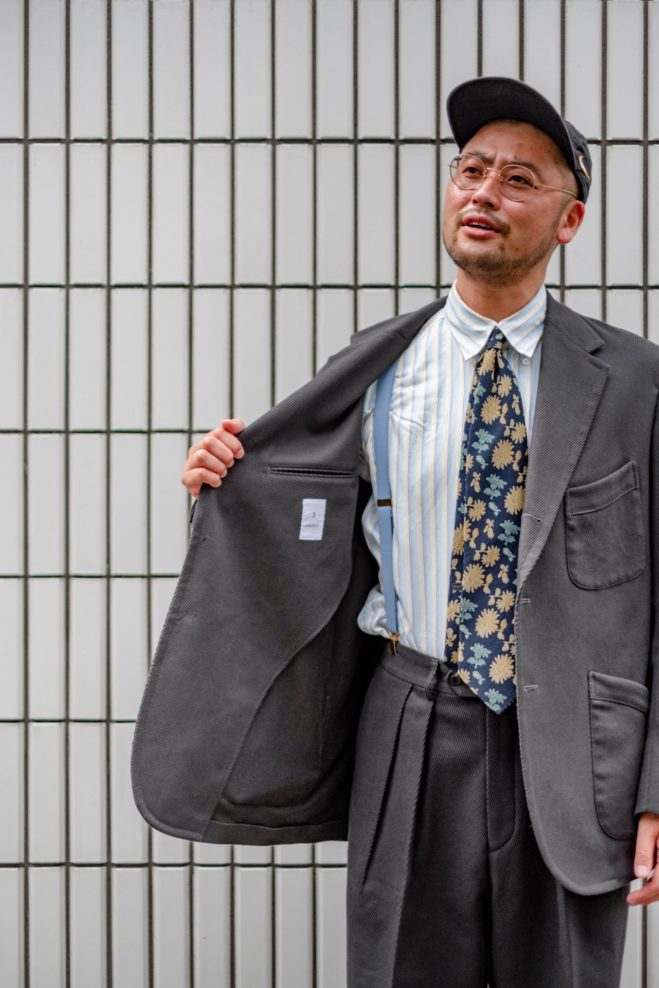 Tetsuaki Miyamoto wearing his Jacket brand blazer in Tokyo