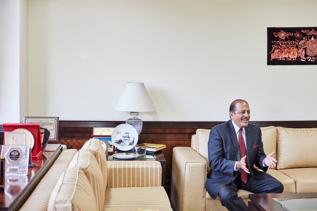 Sujan R Chinoy, director-general of India's Institute of Defence Studies and Analyses, sits on a beige sofa in an elegant office.