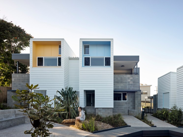 Anne Street Garden Villas by AOG Architects showing colorful social housing development with individual identities for each dwelling