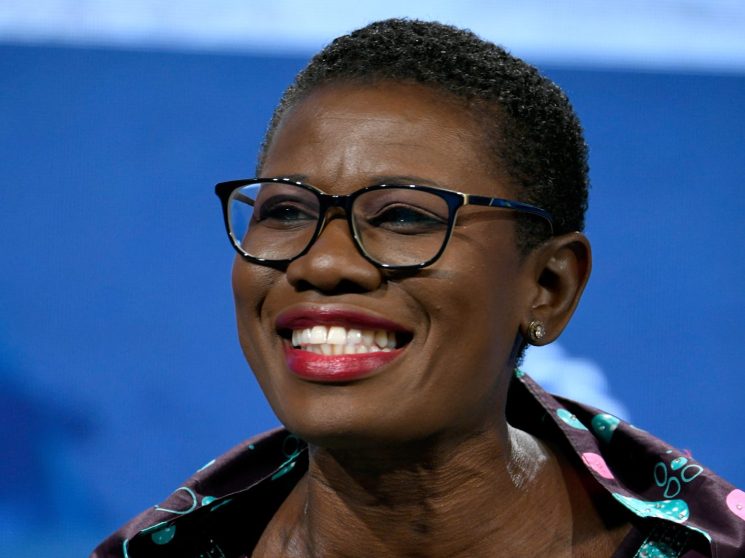 Yvonne Aki-Sawyerr speaking at climate conference