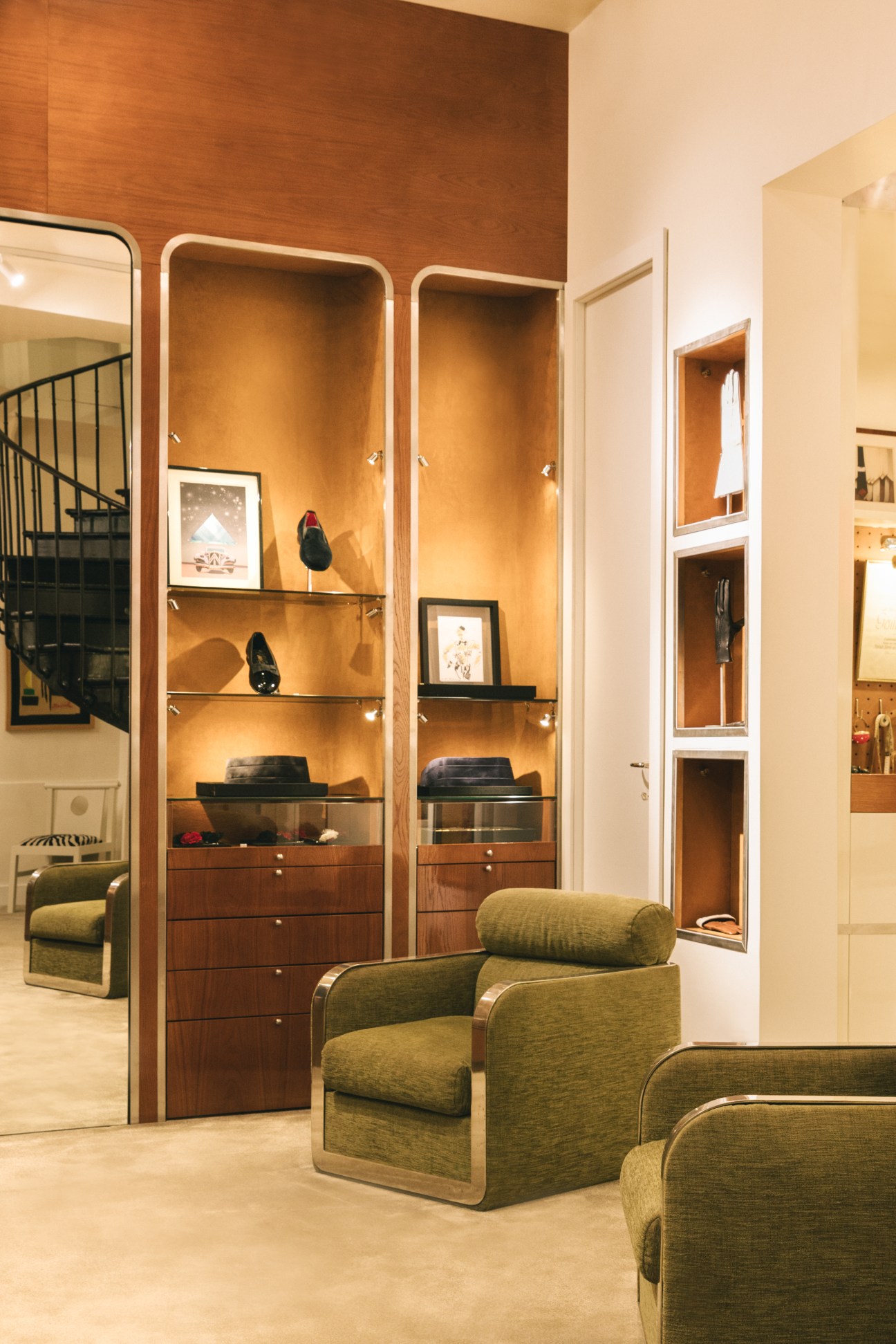 Interior seating area in Cinabre boutique