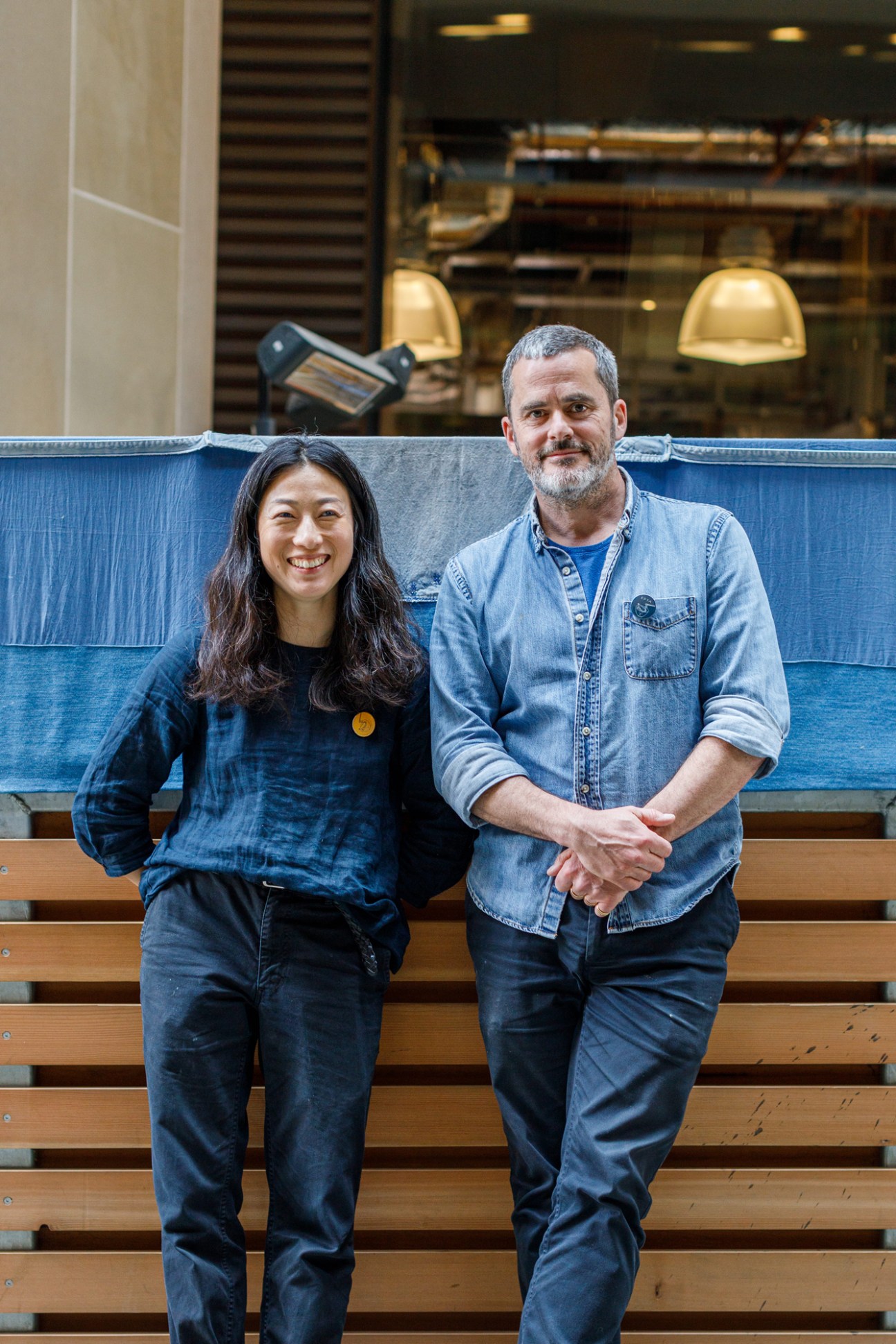 Portrait of Koya Ko co-founders Shuko Oda and John Devitt in restaurant setting