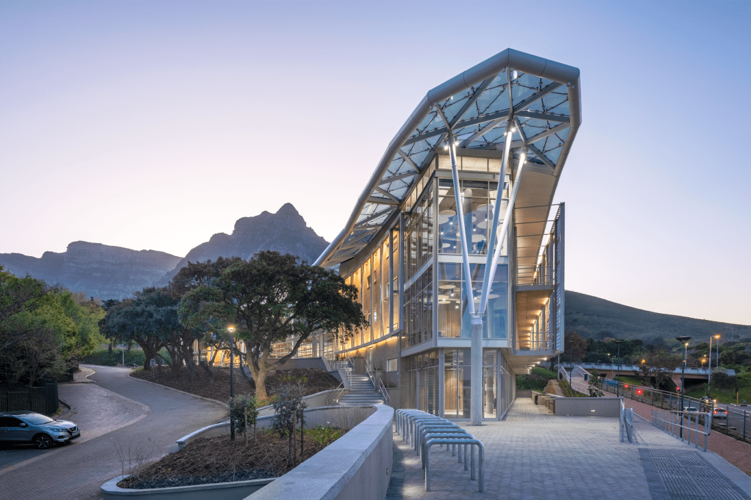 Exterior side view of The Hasso Plattner D-School Afrika