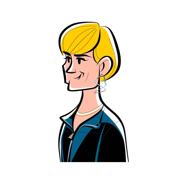Portrait of Alison Brooks speaking during the debate
