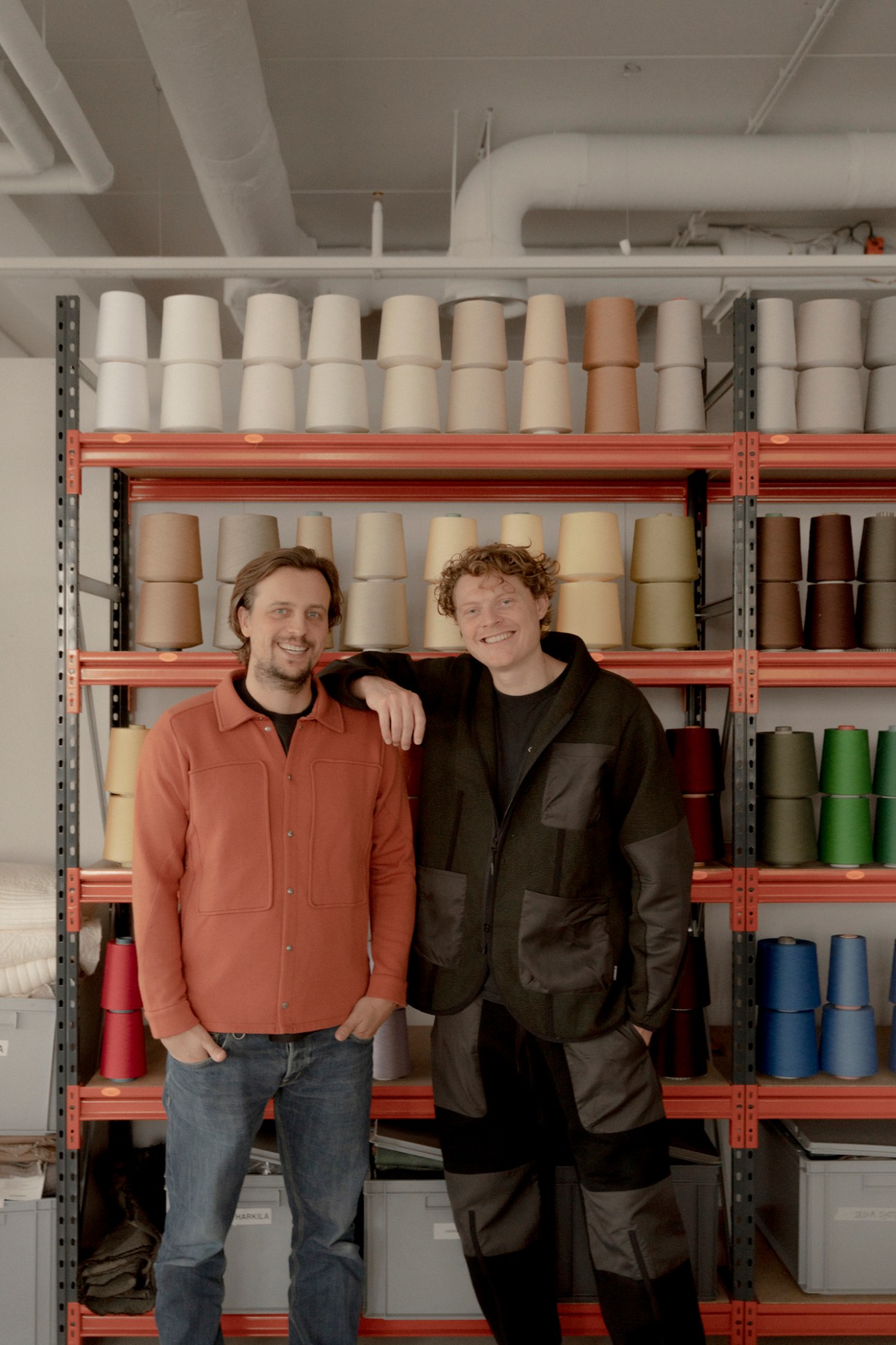 Portrait of Haverlag and Akkersdijk, co-founders of Byborre textile studio