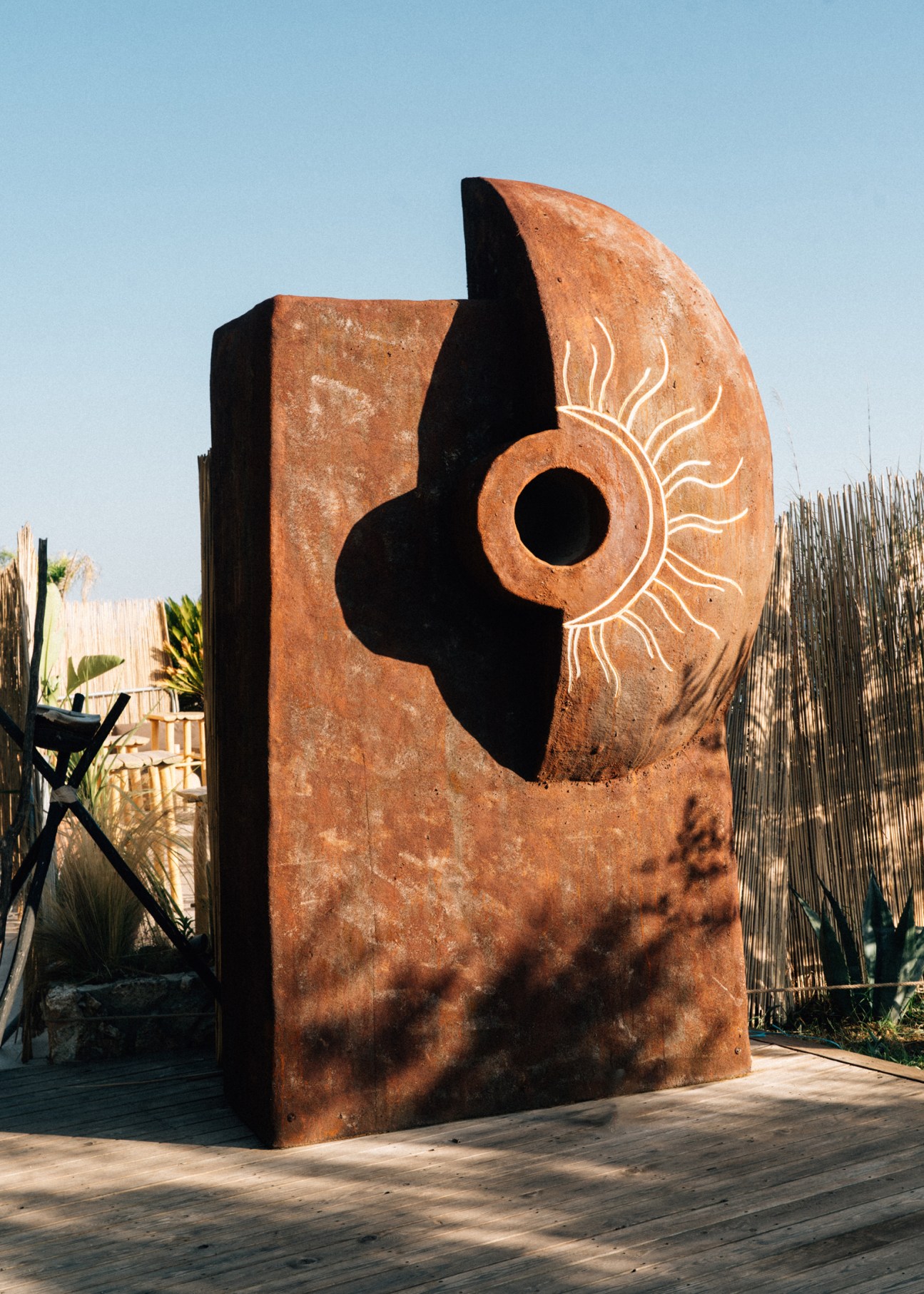 Sculptural feature at Moyo