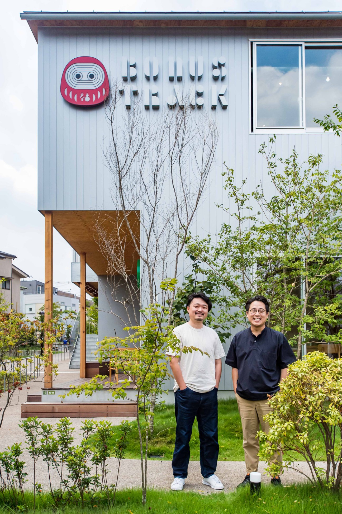 Owner of Book and Beer Shintaro Uchinuma (left) and publisher and restaurant entrepreneur Hiroyuki Ono