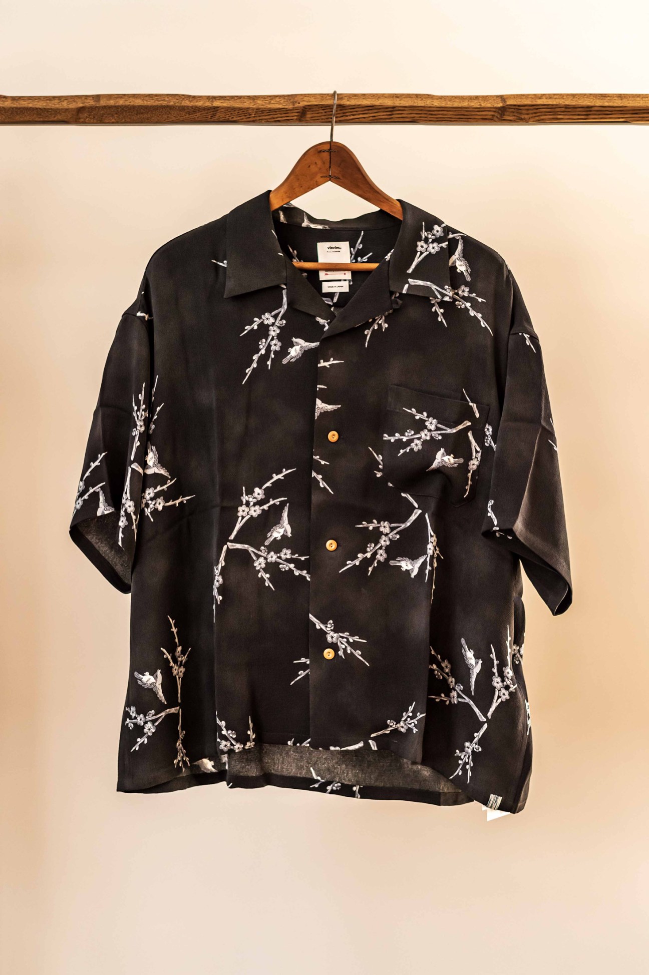 Visvim Harmon silk shirt displayed showing craftsmanship and attention to detail