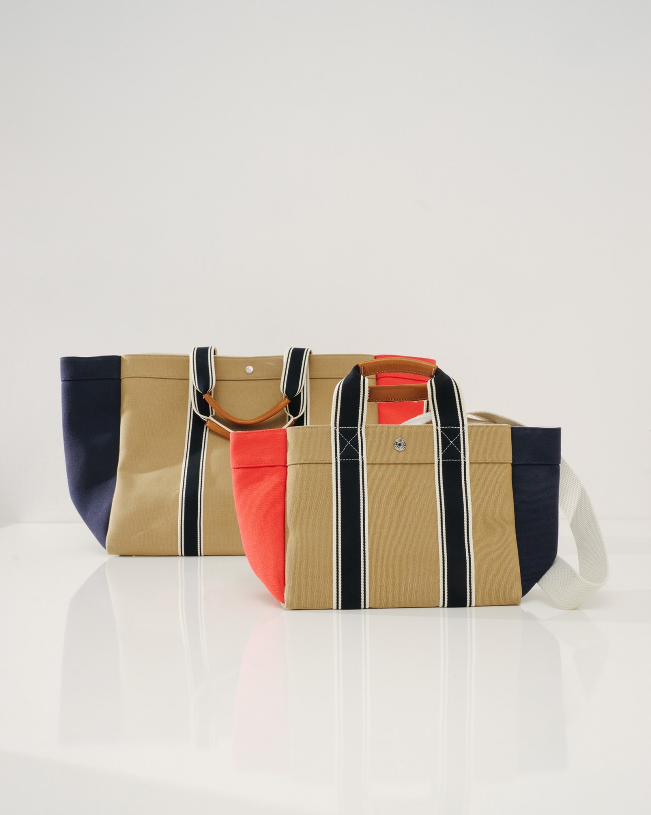 The brand's signature striped totes