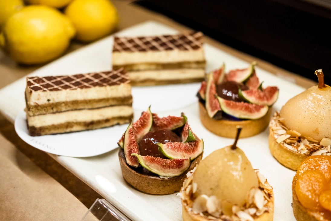 Desserts on display at Bakery of Emporio Fasano, a luxury grocery store.