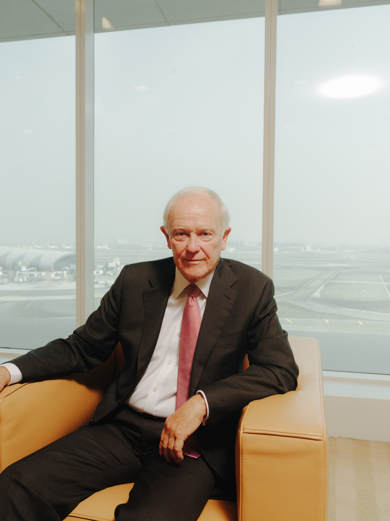 Tim Clark, Emirates airline president, sits in his office overlooking Dubai International Airport.
