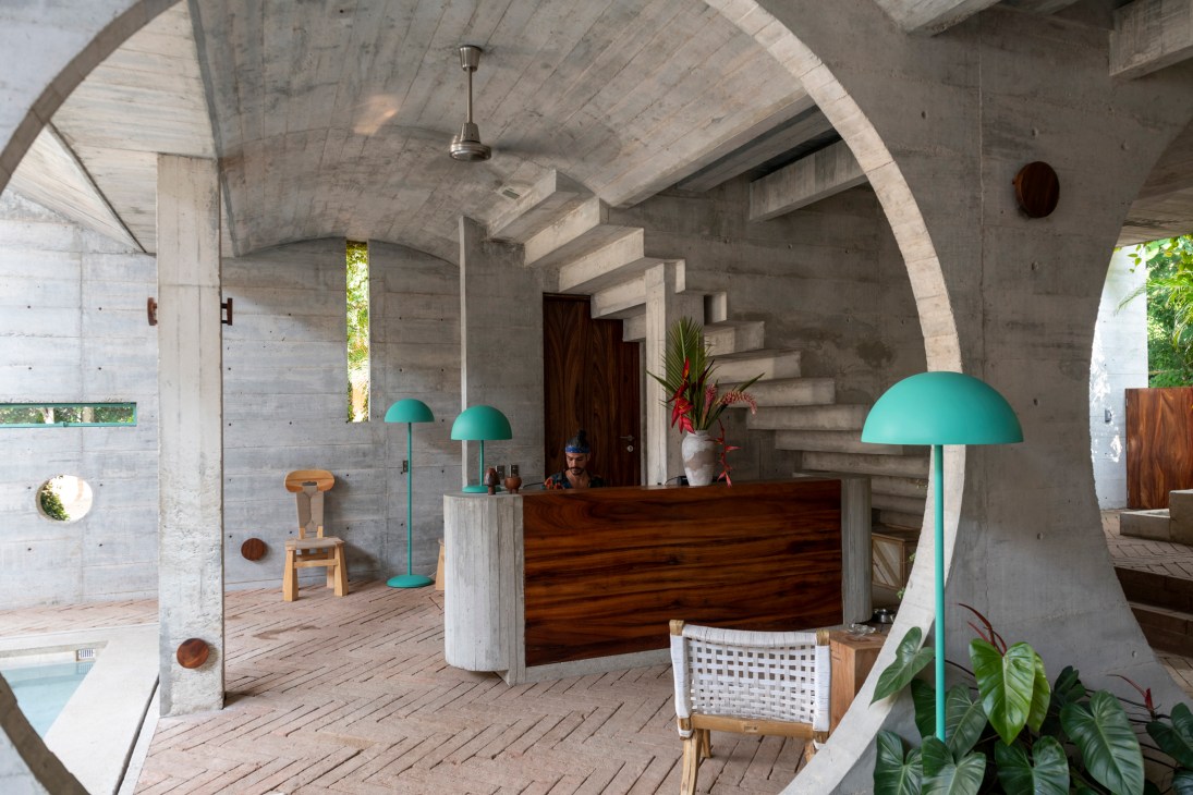 Casa To in Puerto Escondido featuring distinctive concrete portholes that create serene living spaces with natural light