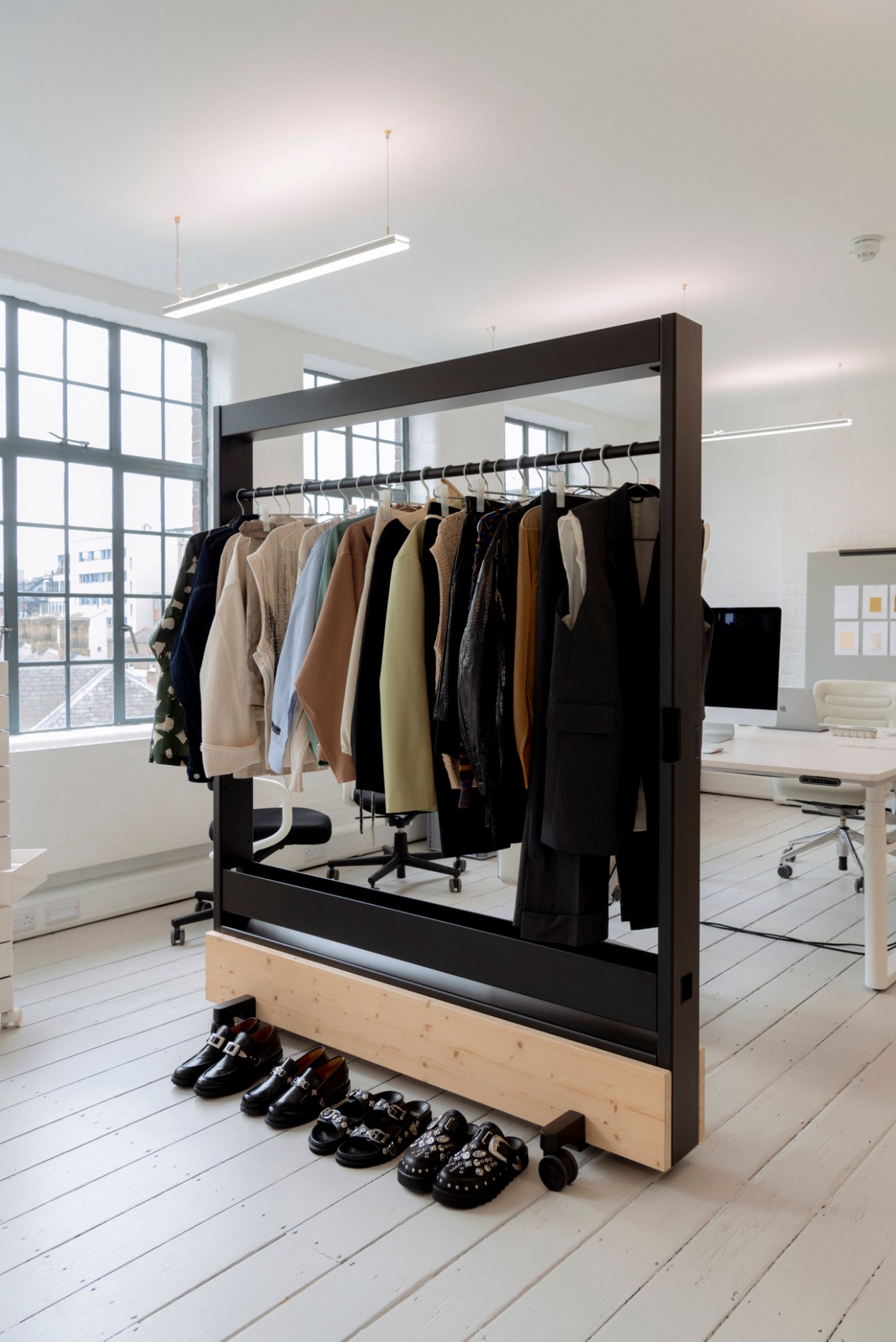 Interior of Future Present showroom with Japanese fashion displays