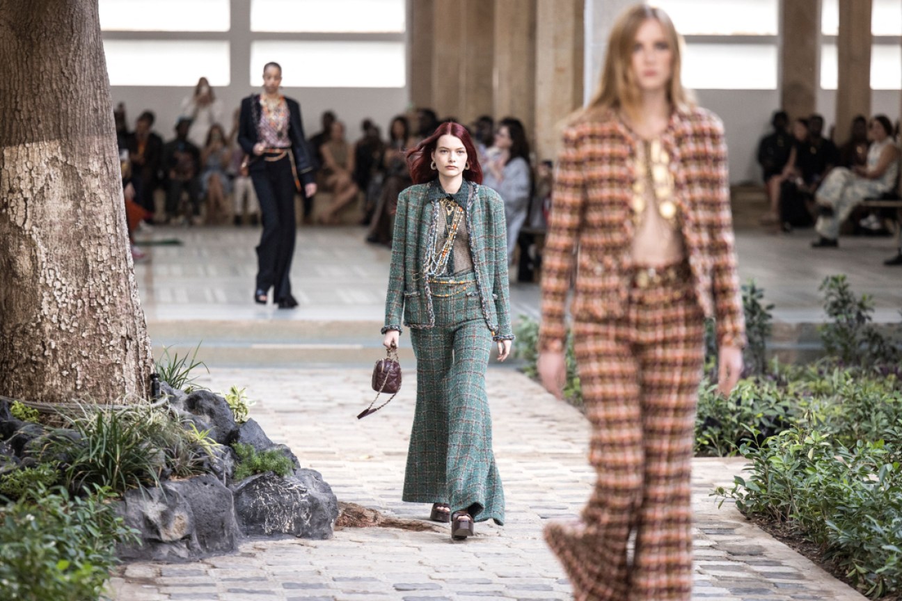 Model on catwalk in Dakar Chanel show