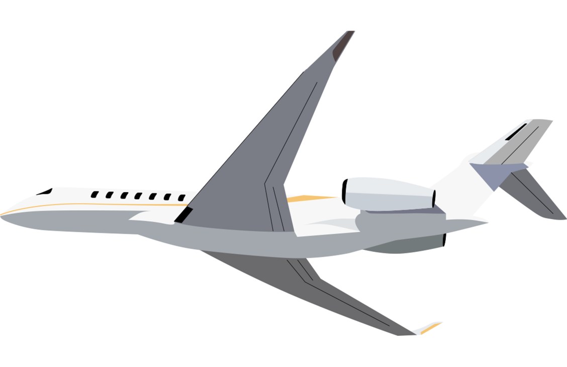 Bombardier Global 8000 business jet illustrated in flight with white fuselage and gray accents