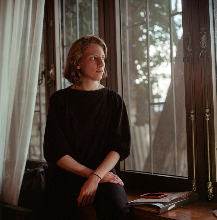 Portrait of Marfa Schwarz, a young Russian artist who fled Moscow for Tbilisi