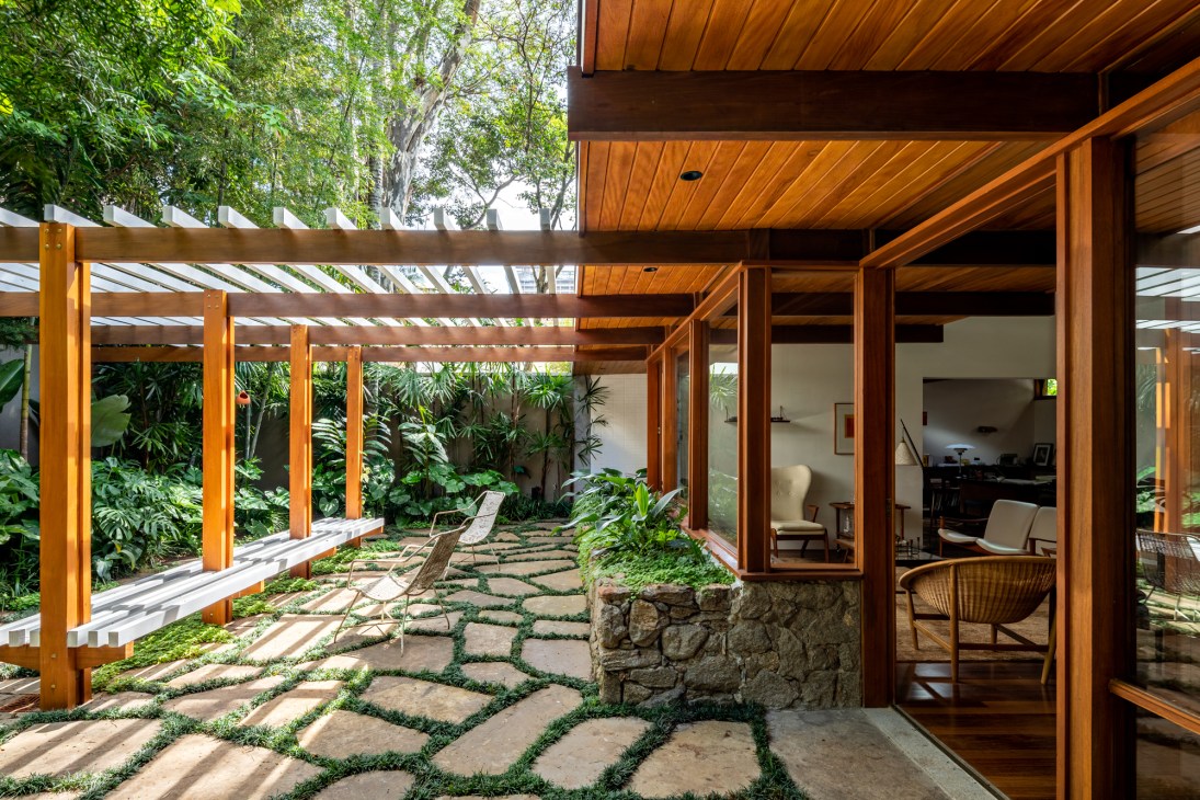 Custom pergola commissioned by Hess to replace a removed original