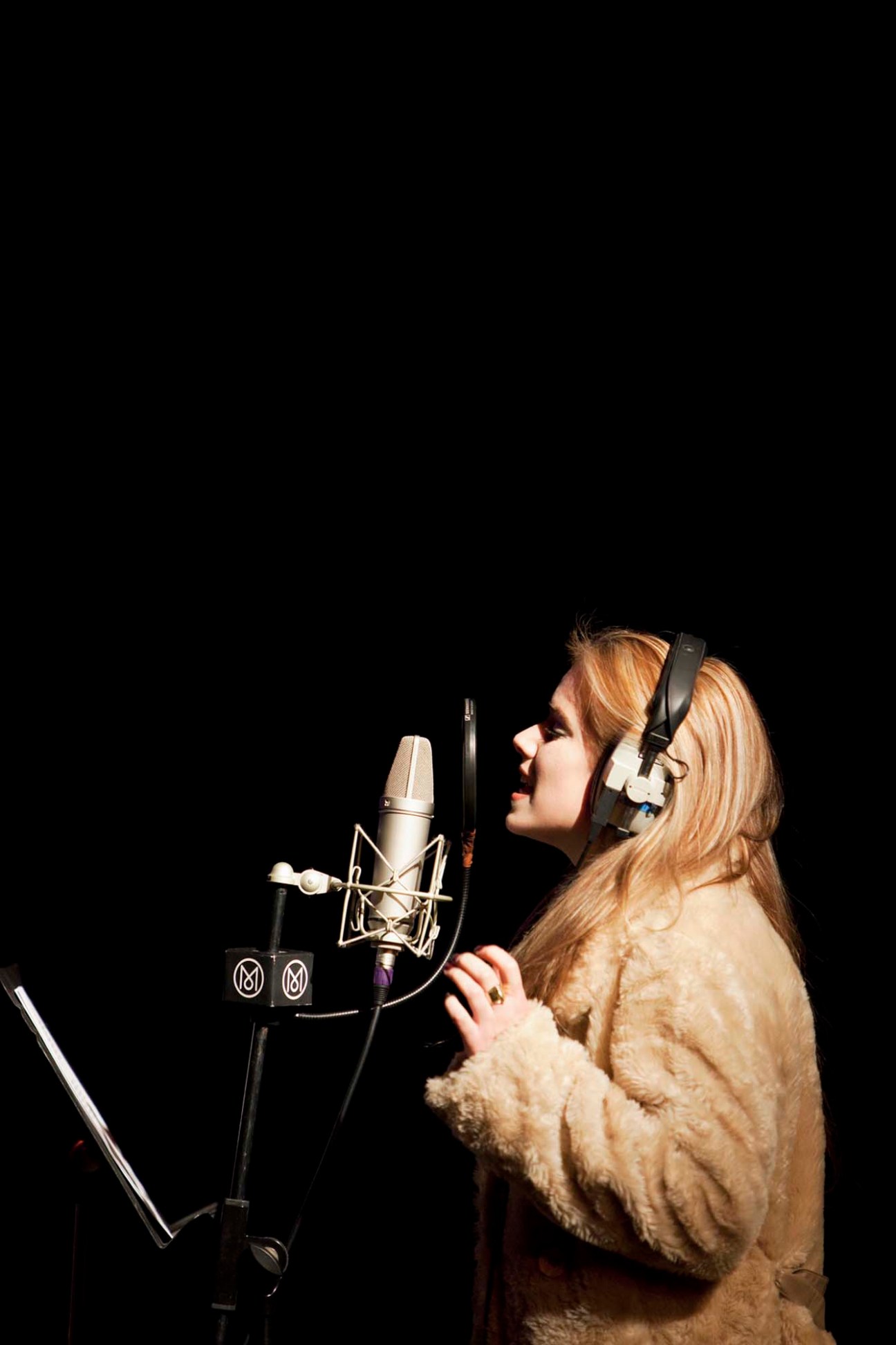 Musicians performing a live session in the studio
