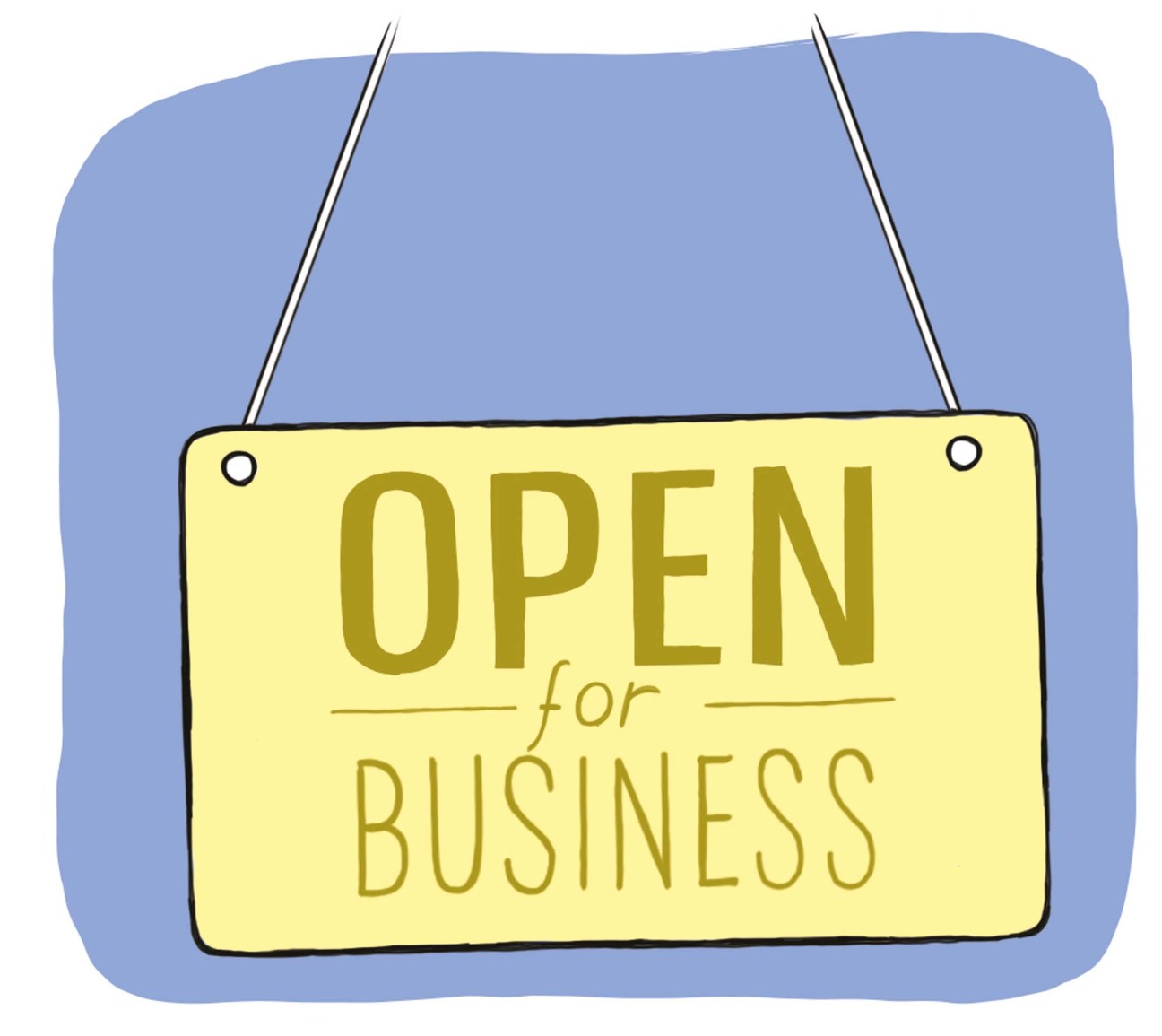 Make the first move, open for business sign