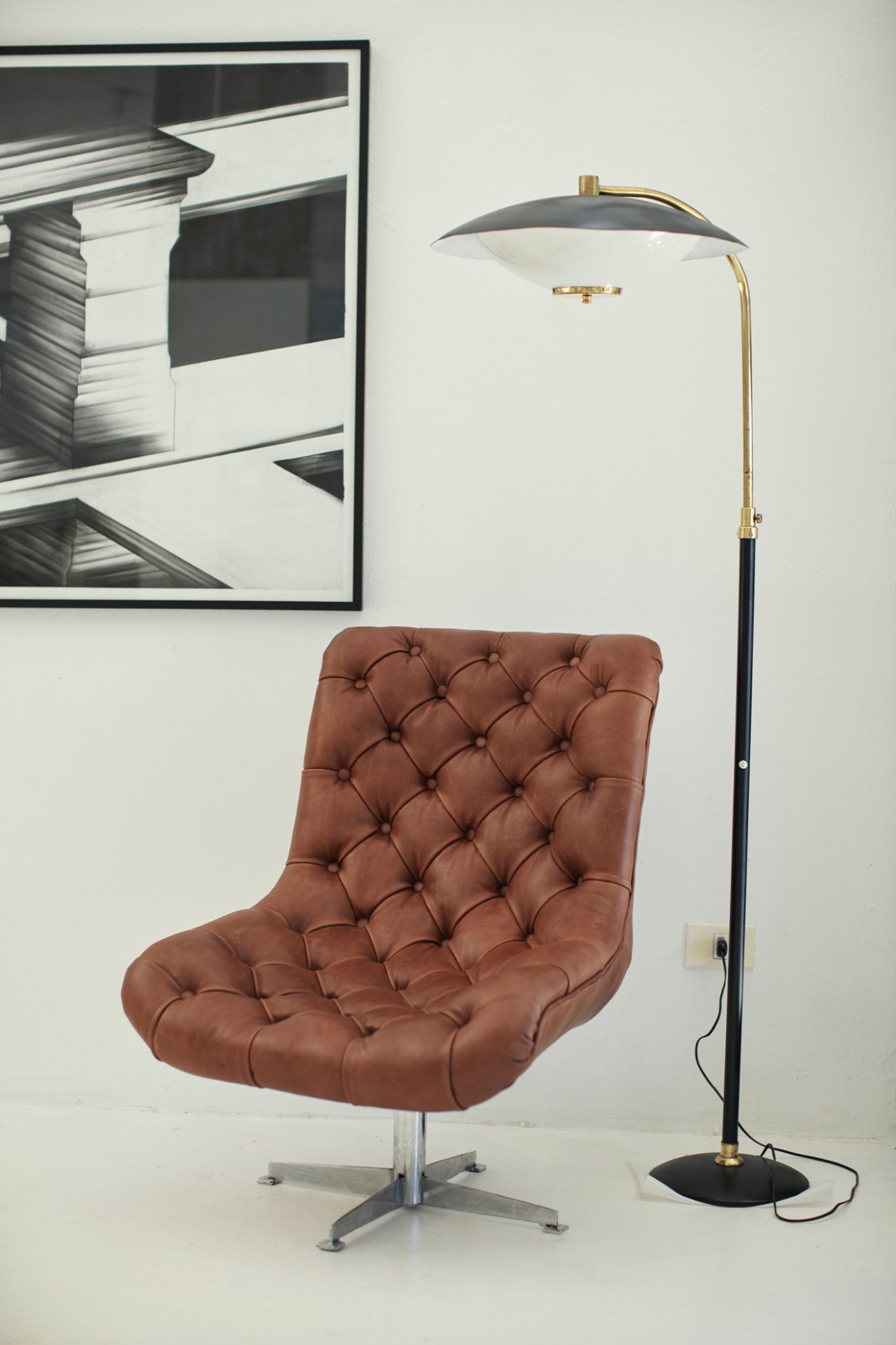 Vintage goods displayed at Mutate homeware shop including mid-century lamps and furniture.