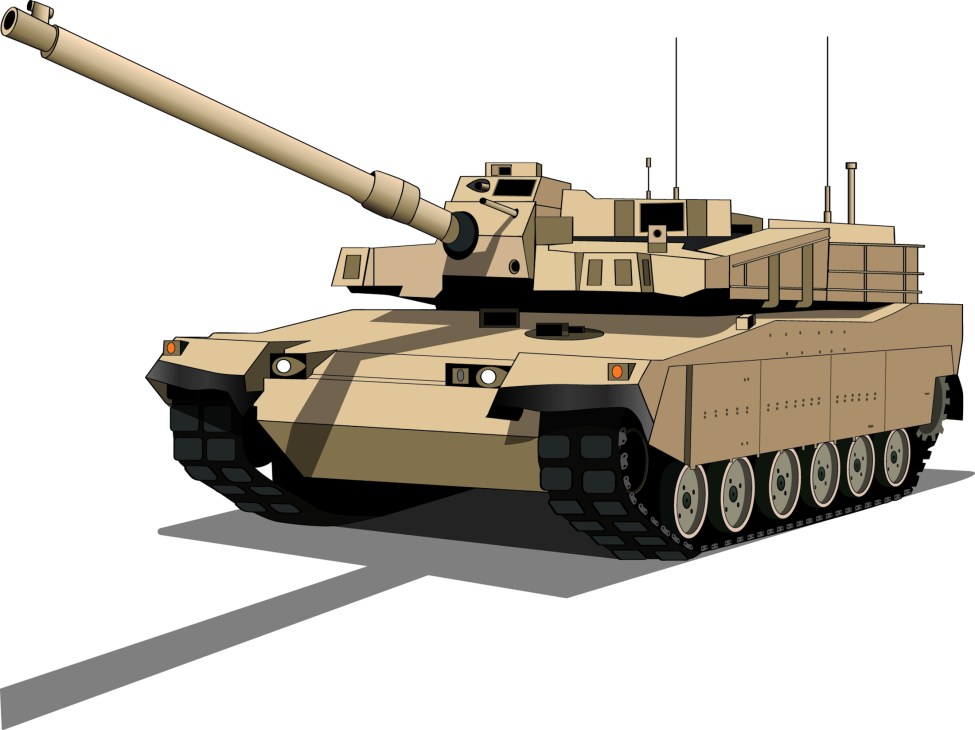 Hyundai Rotem K-2 Black Panther tank in desert camouflage with long barrel and tracked wheels