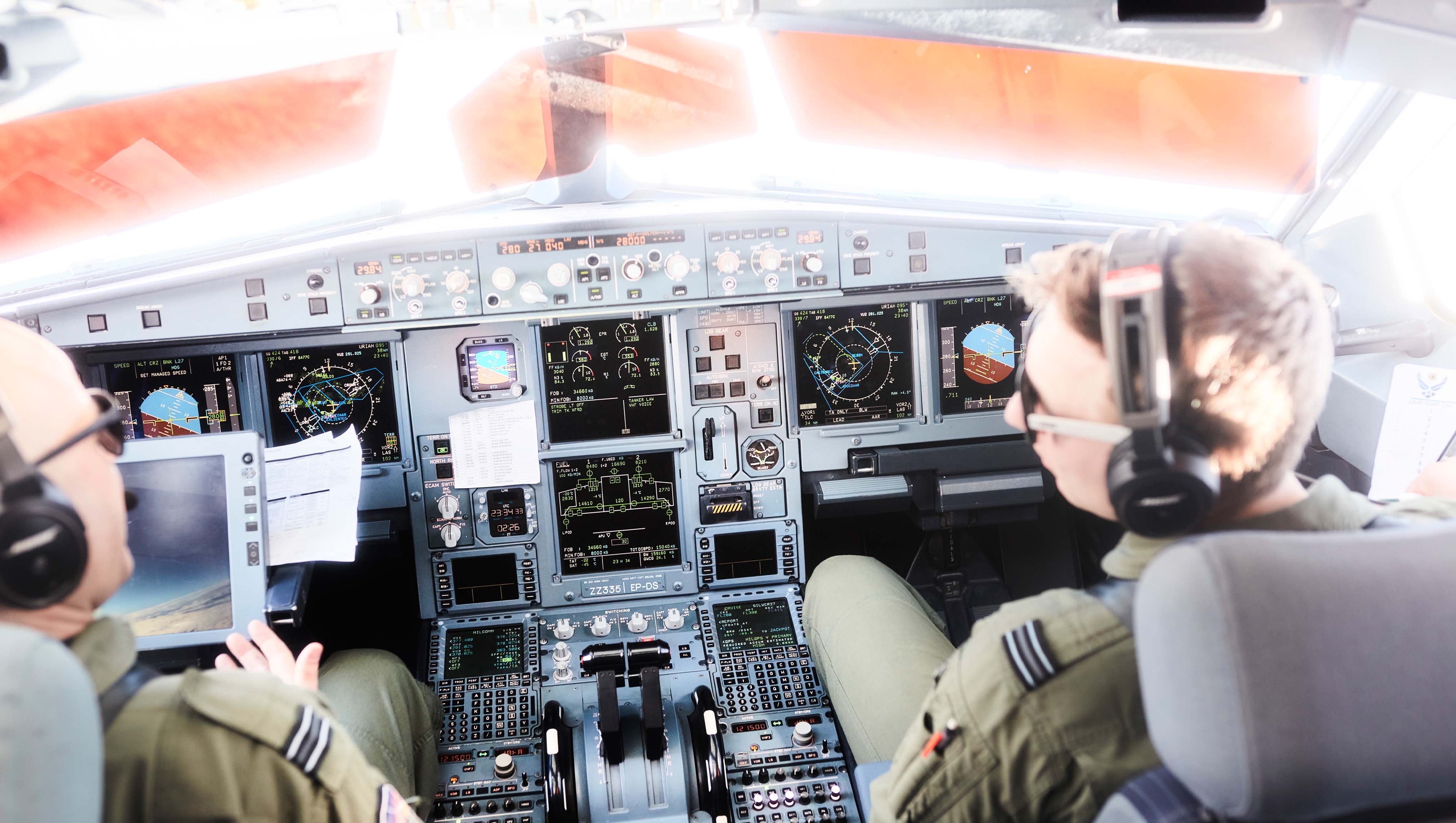 Cockpit of the RAF Voyager airtanker