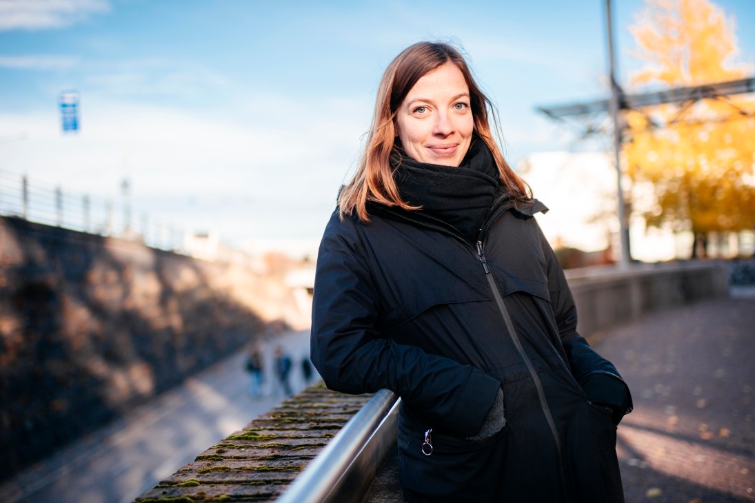 Li Andersson, Finnish education minister, outdoors in winter clothing