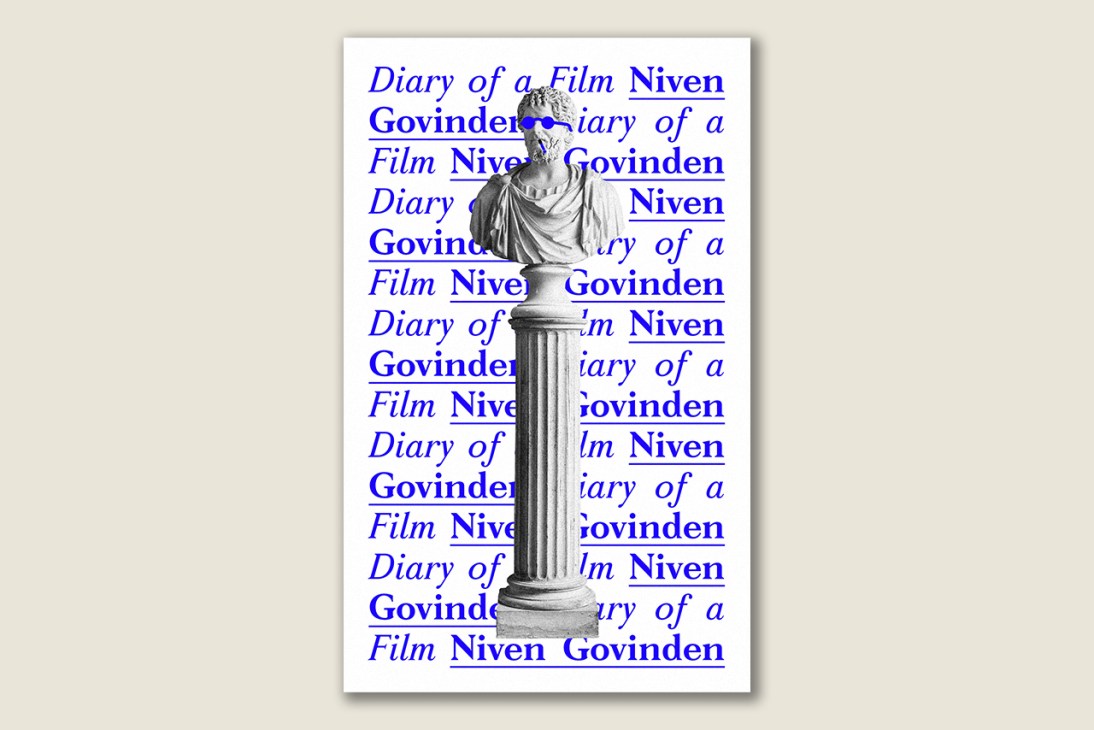 Book cover for Diary of a Film by Niven Govinden featuring a classical bust sculpture
