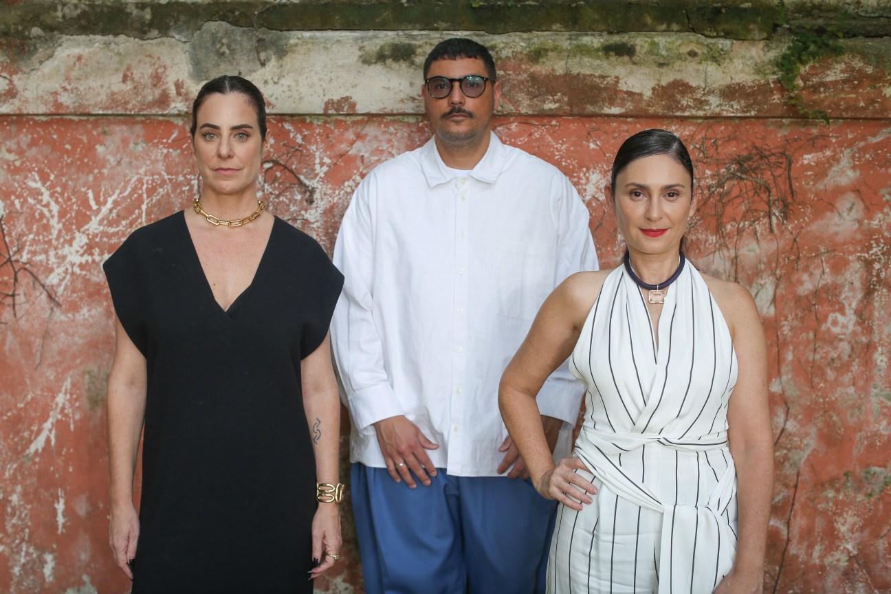 Maria Montero (on left), Yuri Olivera and Jaqueline Martins, part of the team running new gallery Martins & Montero