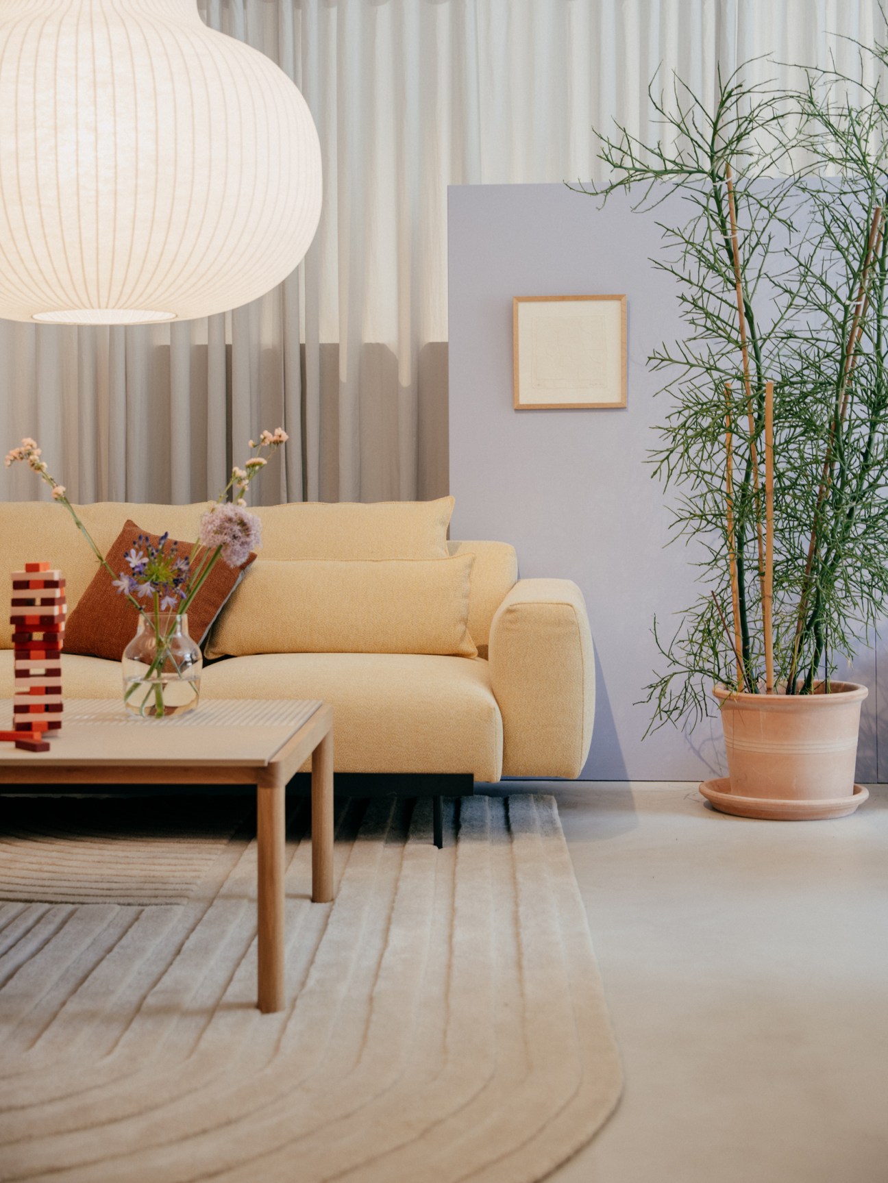 A living room in neutral colors