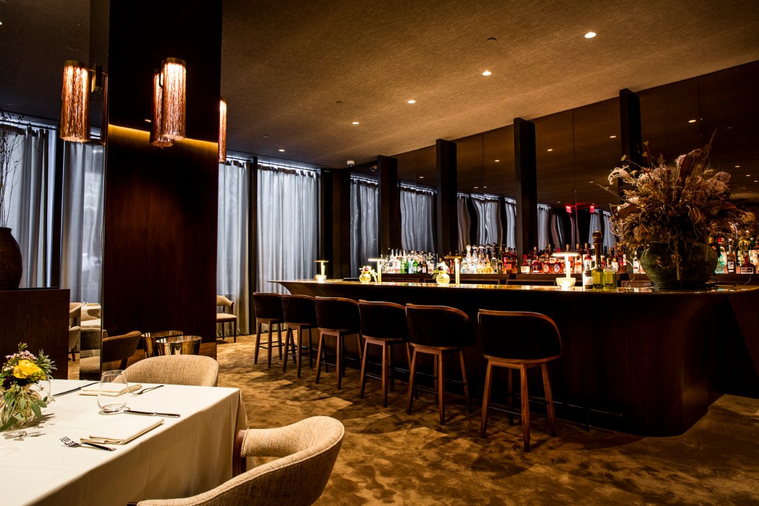 Elegant dining room interior at Fasano restaurant with modern Brazilian design