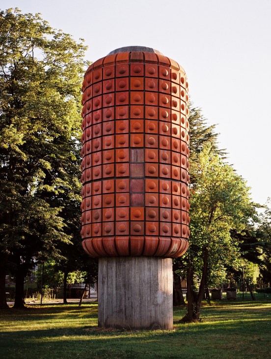 Large concrete modernist monument known as the Spomenik in Skopje's urban landscape