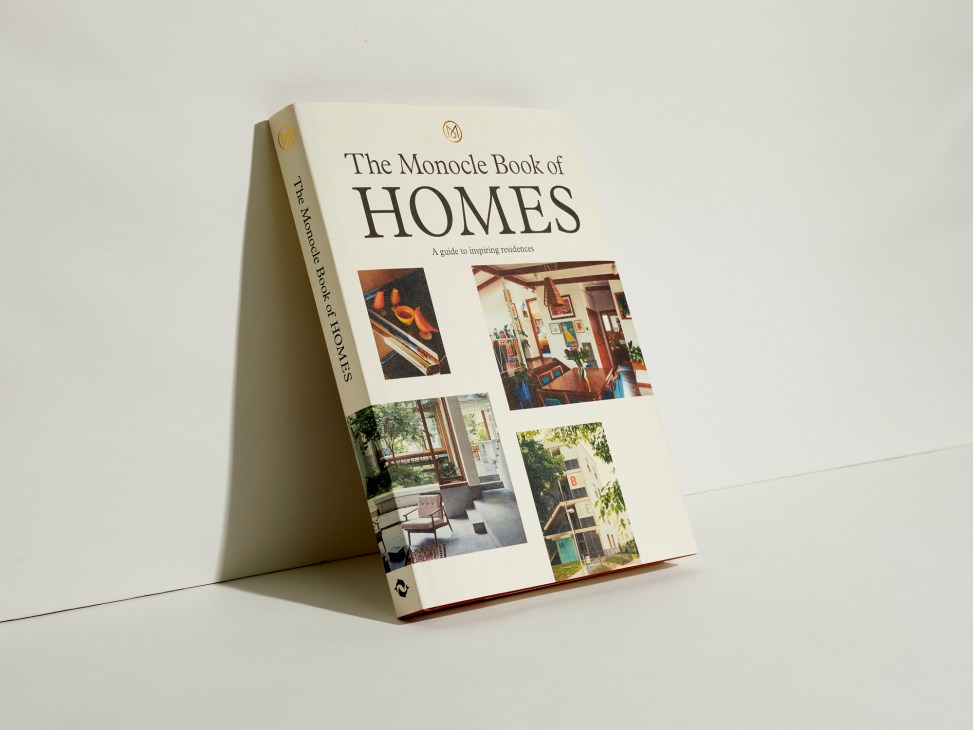 The Monocle Book of Homes cover displaying four interior and architectural photographs on white background