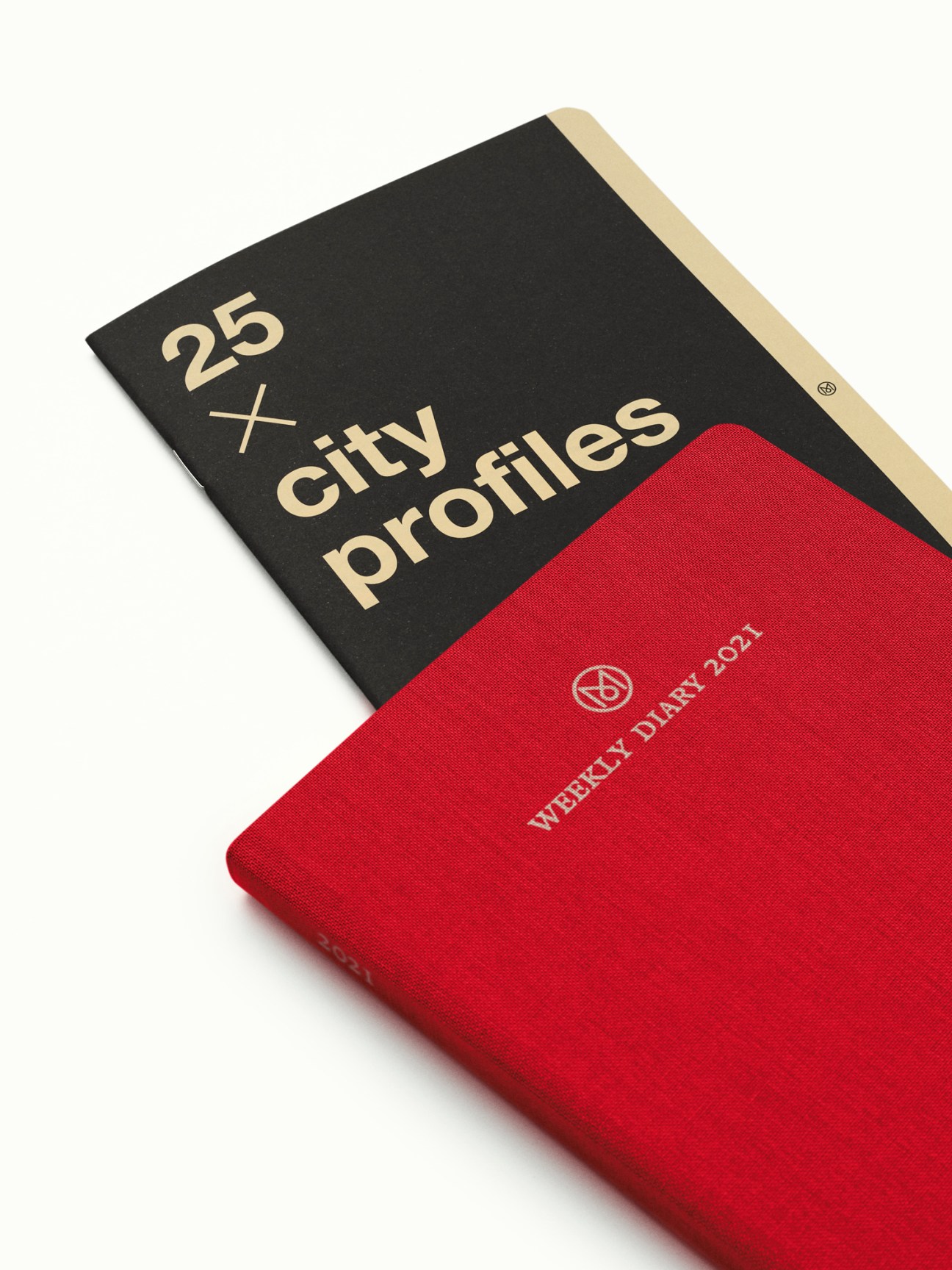 Leuchtturm1917 x Monocle weekly diary 2021 in red with black cover showing '25 x city profiles' text.