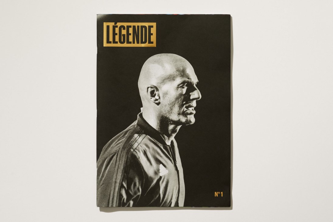 Magazine spread showing articles and photography about Zinédine Zidane