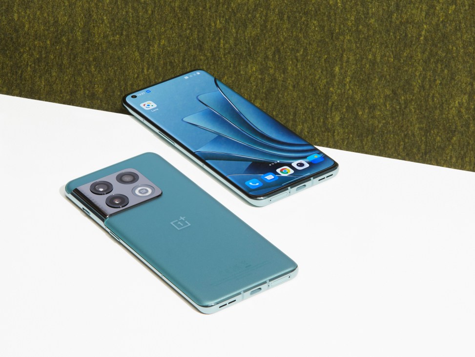 OnePlus 10 Pro smartphone showing camera panel with multiple lenses
